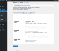 Page screenshot: Telegram → Settings → Interactive Chatbot