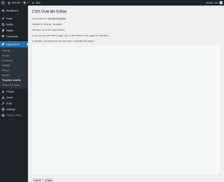 Page screenshot: Appearance → Template overide