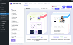 Page screenshot: Templately ‹ Test site — WordPress