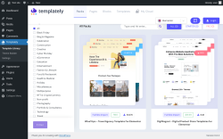 Page screenshot: Templately ‹ Test site — WordPress