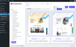 Page screenshot: Templately ‹ Test site — WordPress