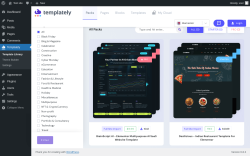 Page screenshot: Templately ‹ Test site — WordPress
