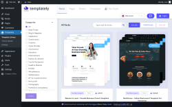 Page screenshot: Templately ‹ Test site — WordPress