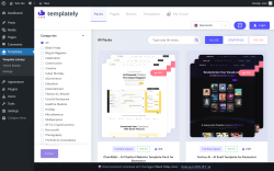 Page screenshot: Templately ‹ Test site — WordPress