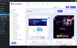 Page screenshot: Templately &lsaquo; Test site &mdash; WordPress
