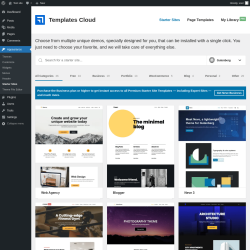 Page screenshot: Appearance &rarr; Starter Sites
