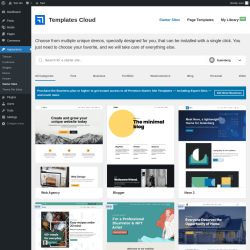 Page screenshot: Appearance &rarr; Starter Sites