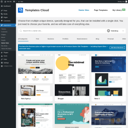 Page screenshot: Appearance &rarr; Starter Sites