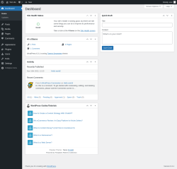 Page screenshot: Dashboard &lsaquo; Test site &mdash; WordPress