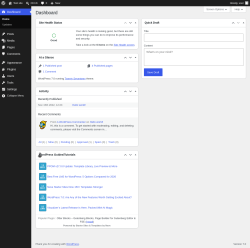 Page screenshot: Dashboard &lsaquo; Test site &mdash; WordPress