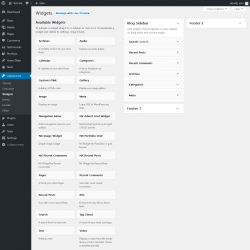 Page screenshot: Widgets ‹ Test site — WordPress