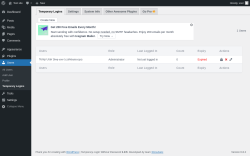 Page screenshot: Users → Temporary Logins