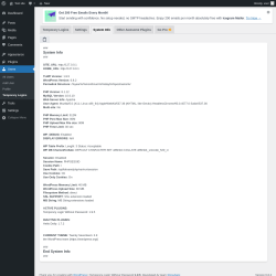 Page screenshot: Users → Temporary Logins → 
		 	System Info		