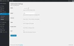 Page screenshot: Testimonials &rarr; Settings