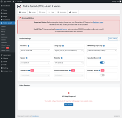 Page screenshot: Text to Speech → Voices