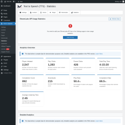 Page screenshot: Text to Speech → Statistics