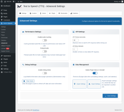 Page screenshot: Text to Speech → Advanced