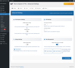 Page screenshot: Text to Speech → Advanced