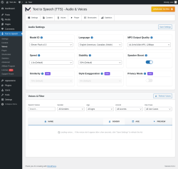 Page screenshot: Text to Speech → Voices