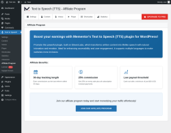 Page screenshot: Text to Speech → Affiliate Program