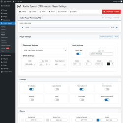 Page screenshot: Text to Speech → Player