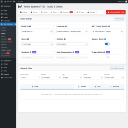 Page screenshot: Text to Speech → Voices