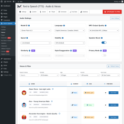 Page screenshot: Text to Speech → Voices
