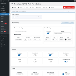 Page screenshot: Text to Speech → Player