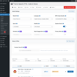 Page screenshot: Text to Speech → Voices