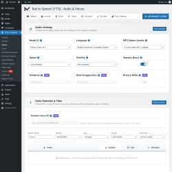 Page screenshot: Text to Speech &rarr; Voices
