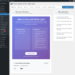Page screenshot: Text to Speech &rarr; White Label