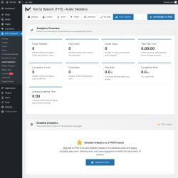 Page screenshot: Text to Speech &rarr; Audio Statistics