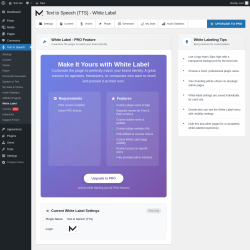 Page screenshot: Text to Speech &rarr; White Label