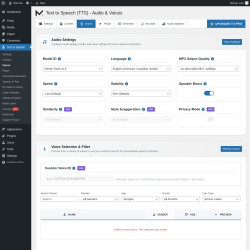 Page screenshot: Text to Speech &rarr; Voices