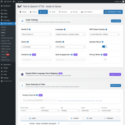 Page screenshot: Text to Speech &rarr; Voices