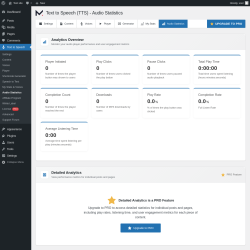 Page screenshot: Text to Speech &rarr; Audio Statistics
