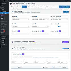 Page screenshot: Text to Speech &rarr; Voices