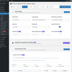 Page screenshot: Text to Speech &rarr; Voices