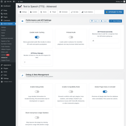 Page screenshot: Text to Speech &rarr; Advanced