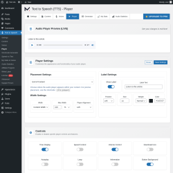 Page screenshot: Text to Speech &rarr; Player