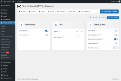 Page screenshot: Text to Speech &rarr; Advanced