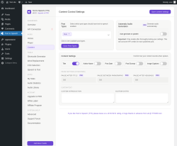 Page screenshot: Text to Speech &rarr; Content