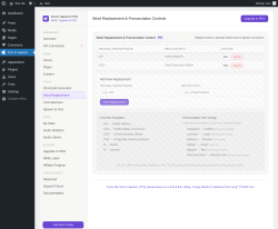 Page screenshot: Text to Speech &rarr; Word Replacement