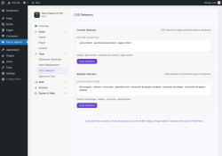 Page screenshot: Text to Speech &rarr; CSS Selectors