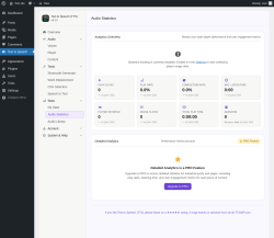 Page screenshot: Text to Speech &rarr; Audio Statistics
