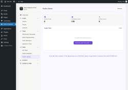 Page screenshot: Text to Speech &rarr; Audio Library