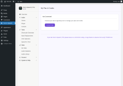 Page screenshot: Text to Speech &rarr; My Plan & Credits