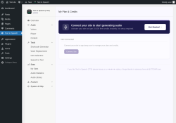 Page screenshot: Text to Speech &rarr; My Plan & Credits