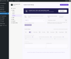Page screenshot: Text to Speech &rarr; Content