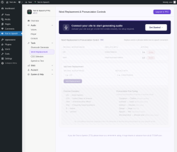 Page screenshot: Text to Speech &rarr; Word Replacement